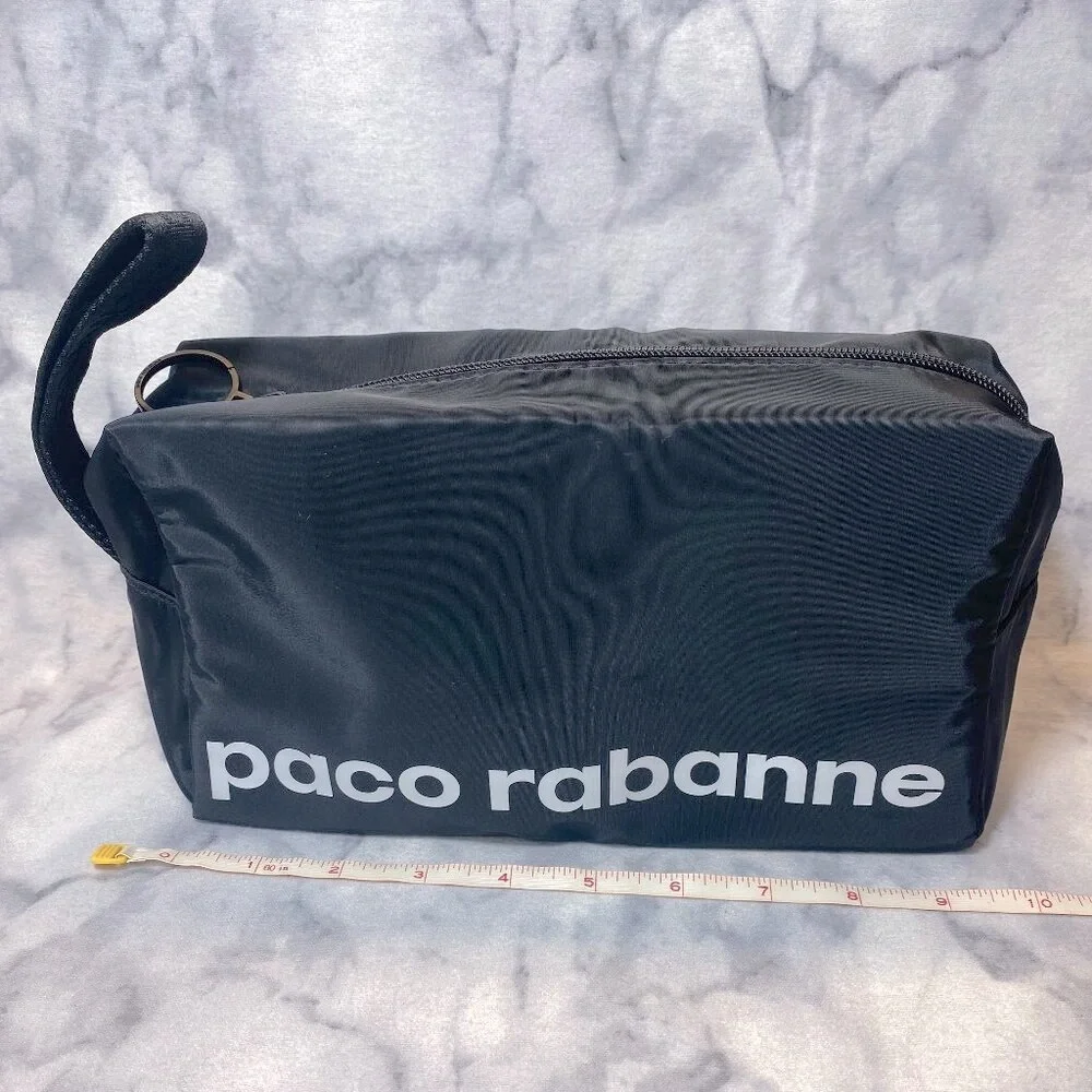 Paco Rabanne Phantom Travel Kit-Black Reversible Pouch&Key Chain Set-2pc-NEW